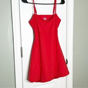 PAC 1980 PacSun Red Athletic Dress Built In Shorts Open Back Tennis Activewear S